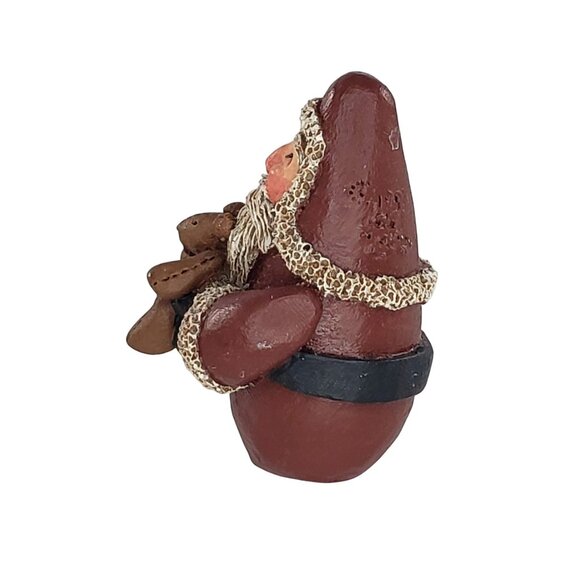 Gail Laura Santa Claus Holding Teddy Bear Miniature Figurine 1991 Vintage Folk - Picture 5 of 8